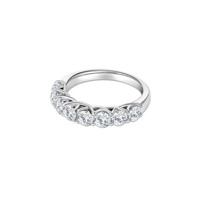 SK DIAMOND RING in 18k white gold with eternity ring design for engagement with lab grown diamonds STARLETT ELEGANT ETERNITY