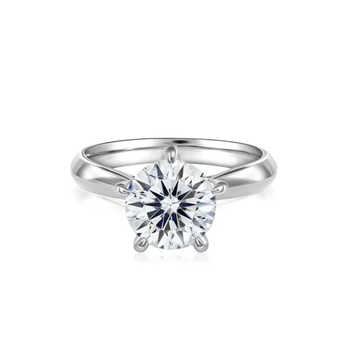 SK DIAMOND RING in 18k white gold with 101 facets lab grown diamond THE SIGNATURE ALLSTAR