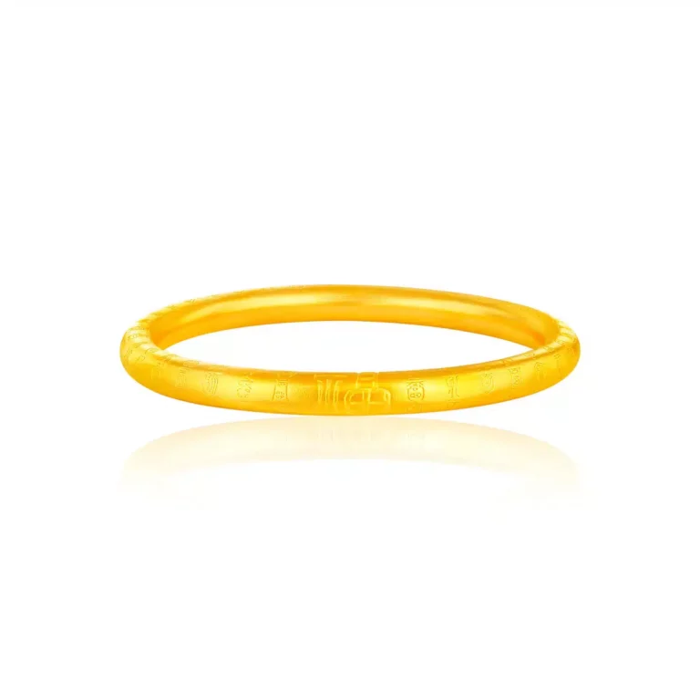 Gold Legacy Auspicious Blessings 999 Pure Gold Bangle