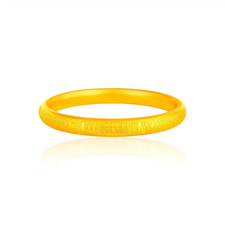Gold Legacy Prosperity Blessings 999 Pure Gold Bangle